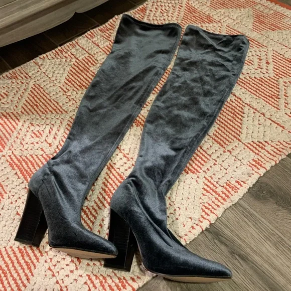Zara thigh high blue boots 39 - Picture 4 of 8